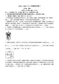 河南省实验中学2024-2025学年九年级上学期第一次阶段性评估物理试卷(无答案)