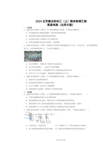 [物理]2024北京重点校初三上学期期末真题分类汇编：家庭电路(北师大版)