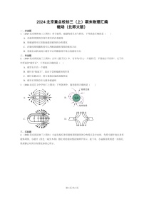 [物理]2024北京重点校初三上学期期末真题分类汇编：磁场(北师大版)