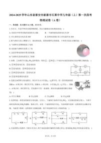 [物理]2024～2025学年山东省泰安市新泰市石莱中学九年级(上)第一次段考月考试卷(A卷)(有答案)