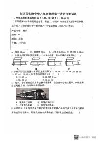 山东省聊城市阳谷县实验中学2024-2025学年八年级上学期10月月考物理试题