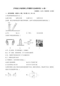 [物理][期中]2024～2025学年沪科版九年级上学期期中达标测评卷(A卷)(有解析)