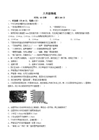 山东省临沂市兰山区多校2024－2025学年八年级上学期9月月考物理试题(无答案)