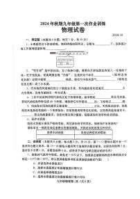 河南省南阳市镇平县2024-2025学年九年级上学期10月月考物理试题