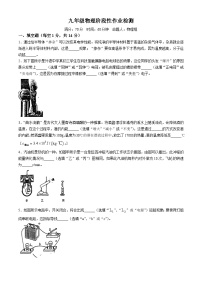 河南省郑州外国语中学2024-2025学年九年级上学期第一次月考物理试卷(无答案)