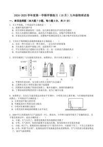 [物理]广东省茂名市高州市第一中学2024～2025学年九年级上学期10月月考试题(有答案)