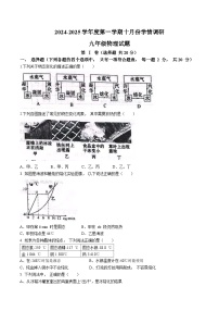 山东省济宁市鱼台县2024-2025学年九年级上学期10月月考物理试卷(无答案)