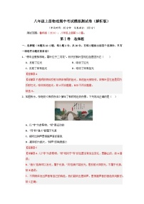 八年级上册物理期中考试模拟测试卷（含答案） 2024-2025学年八年级物理上学期期中考点大串讲（鲁科版2024）