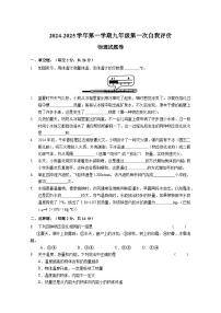 安徽省合肥市新站实验中学2024-2025学年九年级上学期第一次月考物理试卷