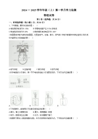 四川省成都市某校2024~2025学年九年级上学期10月月考物理试题(无答案)