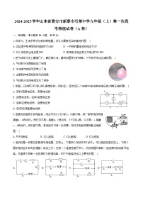 2024-2025学年山东省泰安市新泰市石莱中学九年级（上）第一次段考物理试卷（A卷）（含答案）