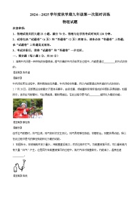 安徽省六安市金安区六安市清水河学校2024-2025学年九年级上学期10月月考物理试题（解析版）