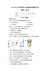 2024-2025学年教科版九年级物理上学期期中模拟练习卷