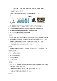 [物理]广东省茂名市高州市2024年中考模拟试题(解析版)