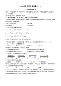 四川省德阳市中江县2024-2025学年八年级上学期10月月考物理试题