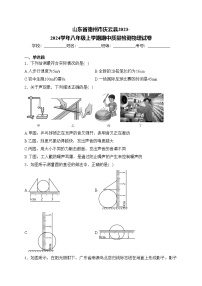 山东省德州市庆云县2023-2024学年八年级上学期期中质量检测物理试卷(含答案)