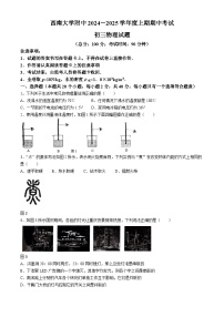 重庆市西大附中2024-2025学年九年级上学期期中物理试题