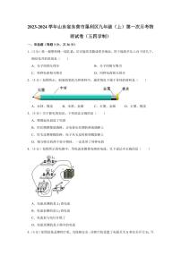 2023-2024学年山东省东营市垦利区九年级（上）第一次月考物理试卷（五四学制）