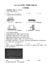 广东省东莞市2024-2025学年八年级上学期期中考试物理试卷