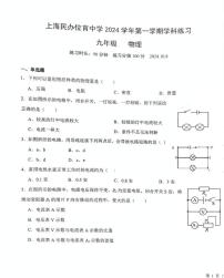 上海民办位育中学2024-2025学年九年级上学期物理月考试卷