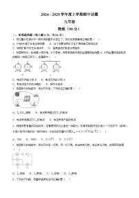 甘肃省陇南市康县2024-2025学年九年级上学期10月期中物理试题(无答案)