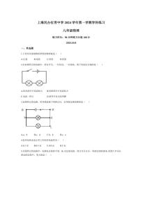 上海民办位育中学2024～2025学年九年级上学期物理月考试卷（含答案）
