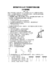 湖南省郴州市塘市镇中学2024－2025学年九年级上学期期中测试物理试题