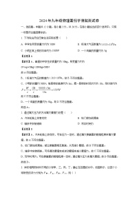 湖南省永州市2024-2025学年九年级上学期开学考试物理试题（解析版）