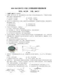 江苏省泰州市2024_2025学年八年级上学期期中模拟物理试卷（含答案）