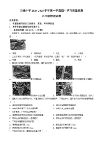 天津市当城中学2024-2025学年八年级上学期期中考试物理试题(无答案)