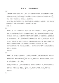 专项10 动态电路分析（含答案） 2024-2025学年九年级全一册物理期中专项练习（人教版）