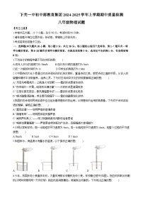 云南省大理白族自治州下关一中初中部教育集团2024-2025学年八年级上学期初中物理期中检测卷(无答案)