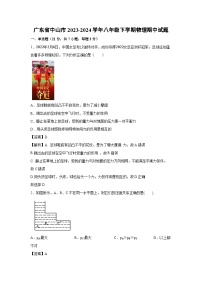 广东省中山市2023-2024学年八年级下学期期中物理试卷