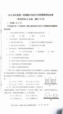 2024-2025学年上海市虹口区九年级上学期物理期中考试