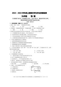 2023-2024学年四川省成都市双流区九年级（上）期末物理试卷