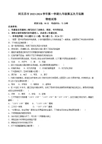 2023-2024学年新疆阿克苏地区阿克苏市九年级（上）月考物理试卷（五）