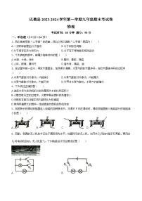 2023-2024学年新疆喀什地区巴楚县九年级（上）期末物理试卷