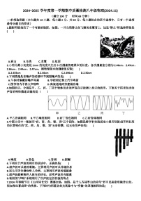 山东济南槐荫区2024——2025学年八年级物理第一学期期中考试试题（含答案）