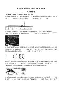 河南省驻马店市确山县部分学校2024-2025学年八年级上学期11月期中物理试题(无答案)