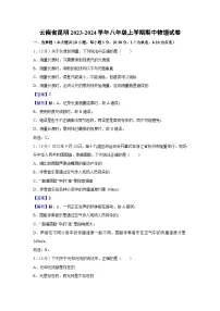 云南省昆明2023-2024学年八年级上学期期中物理试卷