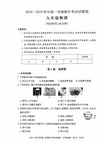 新疆维吾尔自治区2024-2025学年九年级上学期11月期中物理试题