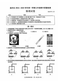 2024北京通州初三上学期期中真题物理试卷