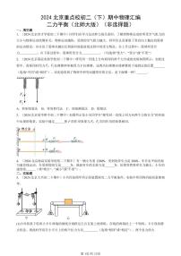 2024北京重点校初二（下）期中真题物理汇编：二力平衡（北师大版）（非选择题）