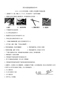 陕西省西安市高新逸翠园初级中学2024-2025学年九年级上学期期中考试物理试卷