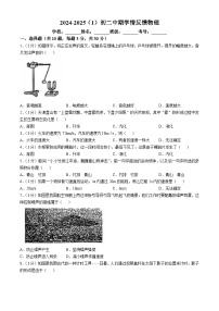 天津市津南区多校联考2024-2025学年八年级上学期11月期中物理试题(无答案)