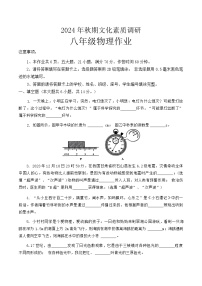 河南省南阳市西峡县2024-2025学年八年级上学期11月期中物理试题