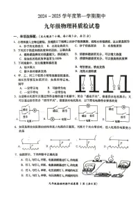 广东省揭阳市榕城区2024-2025学年九年级上学期11月期中物理试题