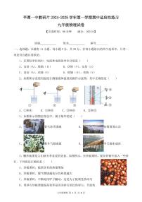 福建省平潭第一中学教研片2024-2025学年九年级上学期期中适应性练习物理试卷