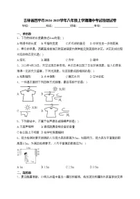 吉林省四平市2024-2025学年八年级上学期期中考试物理试卷(含答案)