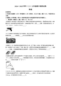 河南省焦作市焦作城乡一体化示范区2024-2025学年九年级上学期11月期中物理试题